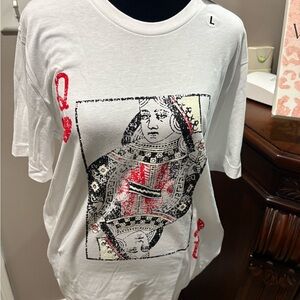 Queen of Hearts Graphic Tee - White